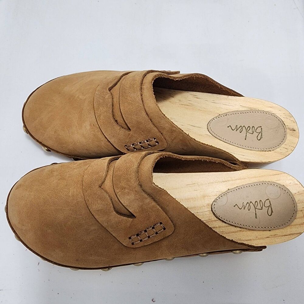 Boden Suede Penny Loafer Clogs Wooden Platform Studded Mules Womens Size 38 - Picture 6 of 11
